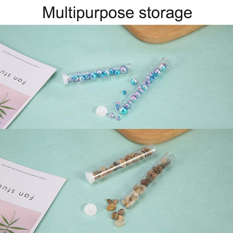 SKMZ Plastic Clear PVC Tube Transparent Storage 0.5ML 1ML Empty Cartridges Tube Packaging with Caps 13x82mm - Bead Craft Supply Storage (100PACK) - Image 4